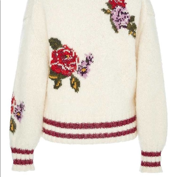 Leur Logette Floral Turtleneck Alpaca Sweater - Picture 2 of 8